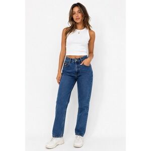 Posted Slim Jeans Womens 7/8 Blue High Waisted Straight Leg Denim Vintage